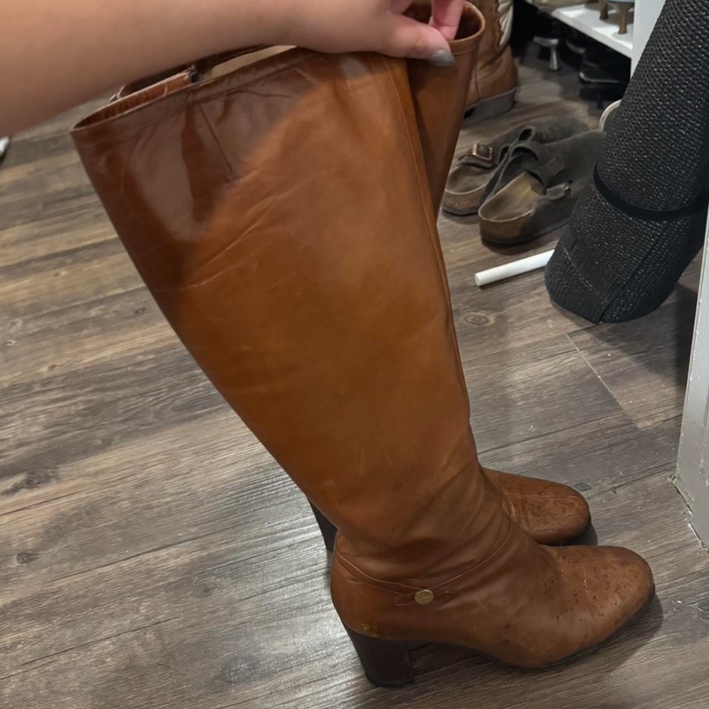 Ferragamo Brown Leather Knee-High Boots